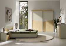 Camera da letto completa matrimoniale moderna design rovere beige Tiffany