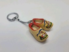Portachiavi zoccoli legno olandese Olanda mulino a vento souvenir scarpe legno portachiavi 3"