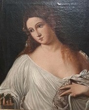 Antico Olio tela Raffigurante