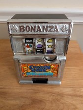 Slot Machine Vintage Coin Bank Plastica Bonanza Carson Bank Made in Taiwan
