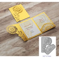 Biglietto di auguri girasole metallo taglio fustelle scrapbooking biglietti goffratura stencil