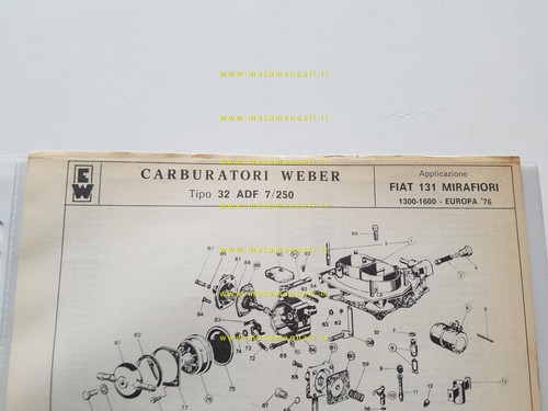 Weber carburatore adf 250 - adf, 7/250