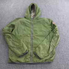 Giacca Colmar uomo 54 verde marrone reversibile con cappuccio zip intera nylon leggero