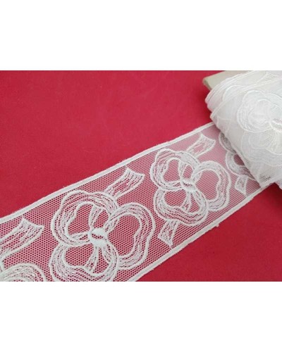 Pizzo tulle ricamato bordo - ricamato,