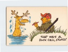 Cartolina Che Era Un Richiamo Anatra, Stupida! Biglietto umorismo fumetto