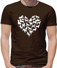 T-Shirt Uomo Cuore Amore Cani