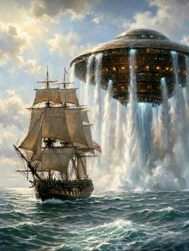 Ufo osserva una - osserva, nave
