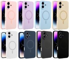 Custodia cover per iPhone 16 15 14/Plus Pro in silicone liquido morbido MagSafe