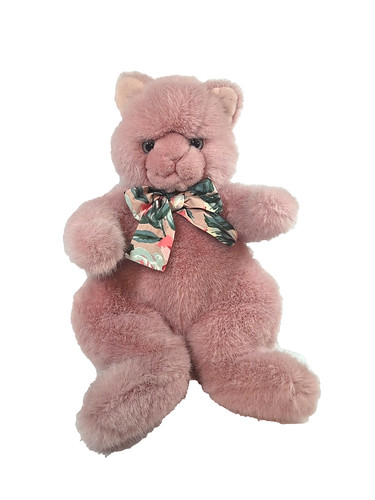 Peluche gatto rosa vintage