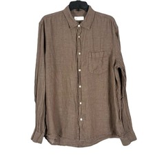 Zara camicia lino bottoni uomo