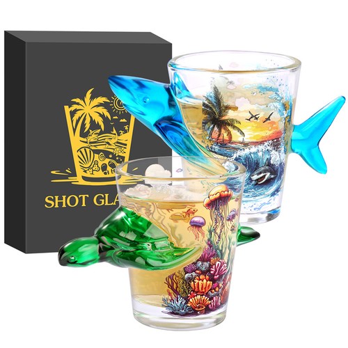 Unique shark turtle glass - unique, shark/turtle
