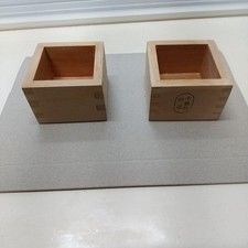 Kiso Hinoki Masu Cup 1 Go Set di due pezzi di stoviglie da cucina in legno au...