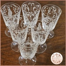 Set 6 bicchieri vintage da liquore incisi • Anni ’50 • 8,5 cm