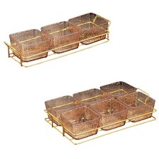 Piatti di porzione di servizio diviso feste a casa con supporto e manico di