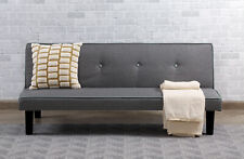 DIVANO LETTO LINO GRIGIO RECLINABILE KING SOFA 3 POSTI MODERNO CONTRASSEGNO IT