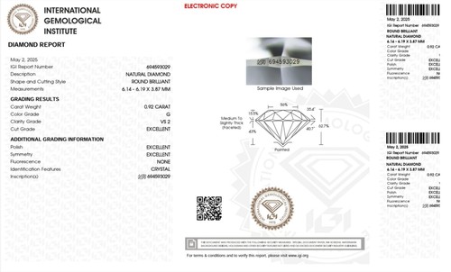 Diamante certificato igi 92 - diamante, 0,92