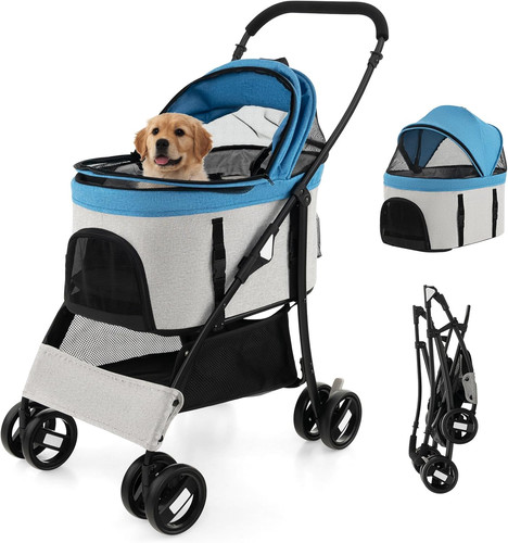 Passeggino per cani pieghevole - passeggino,