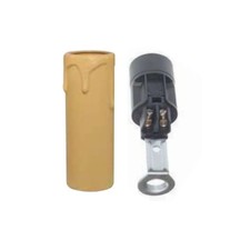 portalampada finta candela decorativo lampadario antico E14 avorio 65 mm