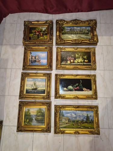 Serie quadri olio tavola - di, su