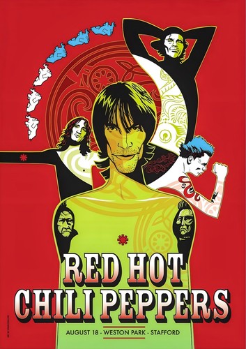 Poster musica vintage red hot - poster,