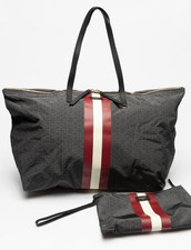 BALLY Shopper Monogramma Nylon MULTIANTRACITE ORO Nuova 449,-