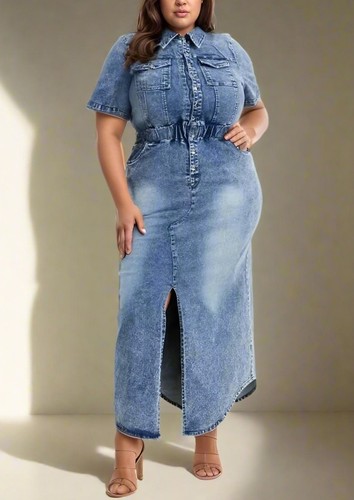 Abito camicia denim - , lavaggio