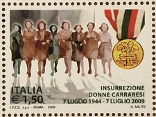 Francobollo Insurrezione Donne Carraresi Roma 2009