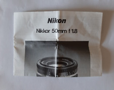 Nikon - obiettivo NIKKOR 50mm f/1.8  - manuale tecnico-operativo  in: E-G-F-S-I