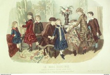 Gravure Mode illustree 1882 #  48 (Old Fashion plate)