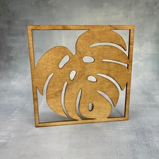Filodendro Foglia di Palma Monstera Quadro da Parete in Legno Decorazione Interno Regalo