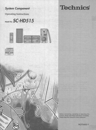 Technics hd515 - technics, sc-hd515
