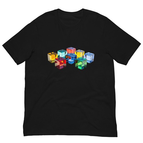 Shirt colorata design cubo - t-shirt,