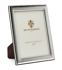 10x15 CORNICE PORTAFOTO in ARGENTO MASSICCIO 925 con retro in legno 10x15 * 7314