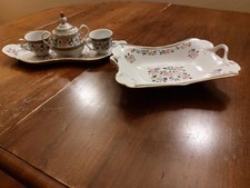 Tazzine da caffè con zuccheriera e vassoio in porcellana di Limoges