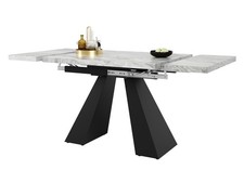 Tavolo da Pranzo Tavolo da Cucina Allungabile Effetto Marmo,Viti Altezza Regolabili