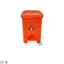 PATTUMIERA A PEDALE MARGHERITA LT. 16 COLORE ARANCIONE CON SECCHIO ESTRAIBILE.