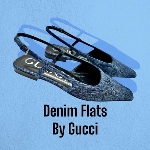Gucci sandali flat denim