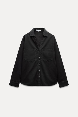 Zara black denim shirt - zara,