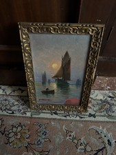 Olio Su Tavola Marina Mario Puccini Fine 1800, No Autentica 