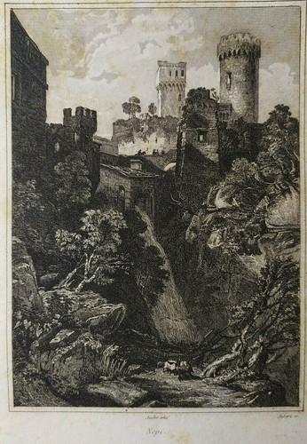 Stampa antica veduta - antica, nepi