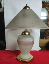 Lampada da tavolo in vetro opalino - avorio opaco - usata