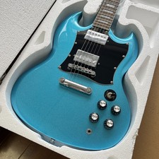 SG chitarra elettrica blu corpo massello tastiera nera 2H pickup corpo palissandro