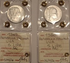 5 Lire Uva Anni 1949/1950 In