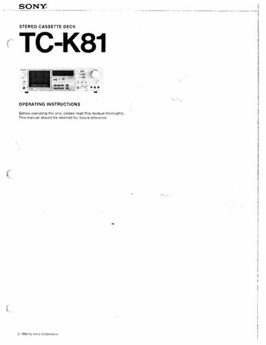 Sony k81 tape - sony,