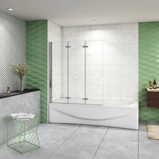 SOPRAVASCA 130X140 CM 3 ANTE MOVIBILI PIEGHEVOLI VETRO TEMPERATO ANTICALCARE 6MM