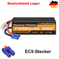 Youme 14,8 V 7500 mAh 4S EC5 Lipo batteria 100 C custodia rigida per RC barca auto e camion