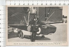 Foto/Cartolina S.A.R. Aimone di Savoia Com di Squadriglia, Idrovolante Macchi M7