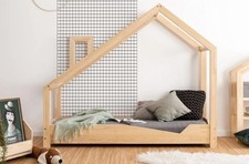 Letto Casetta Montessori in Legno Massello (DOPPIA ALTEZZA)