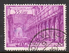 Vatican Scott # 129a VF Used 1949 35 Lira Saint Paul Perf 13½x14