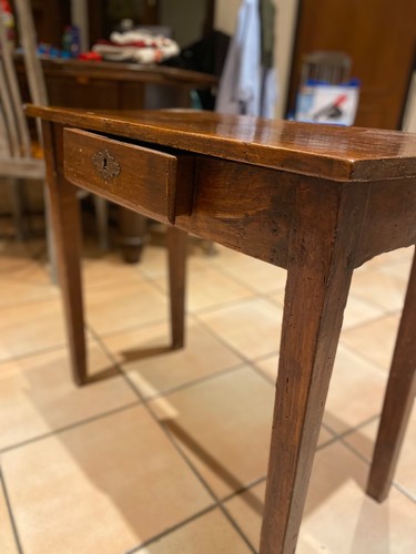 Tavolino noce arte - tavolino, povera
